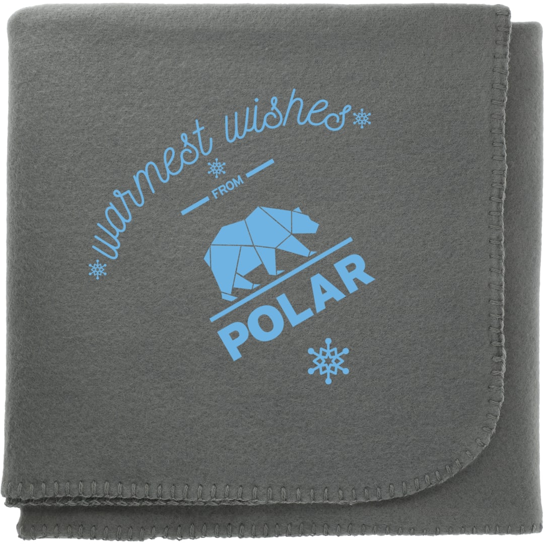 100% Recycled PET Fleece Blanket - SM-8798 Gray