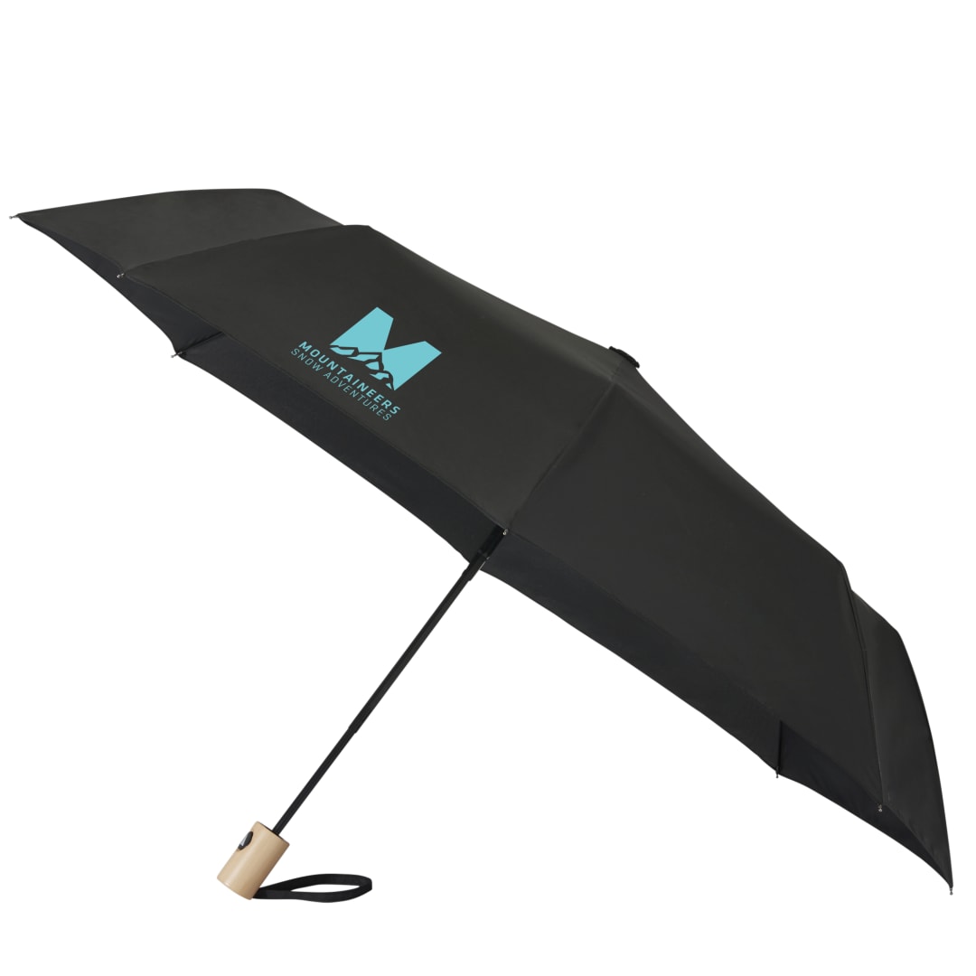 42" Recycled Folding Auto Open Umbrella - 5050-01 Black