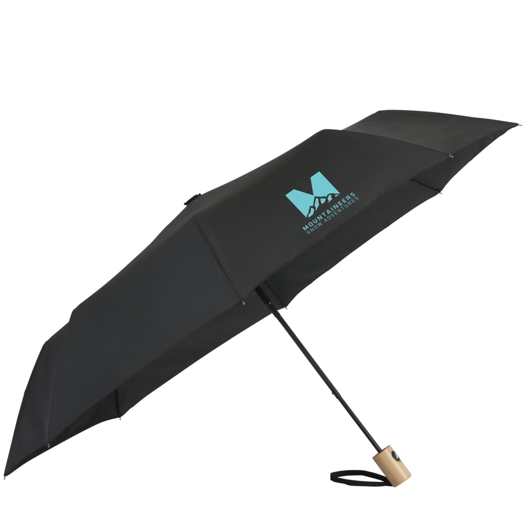 42" Recycled Folding Auto Open Umbrella - 5050-01 Black