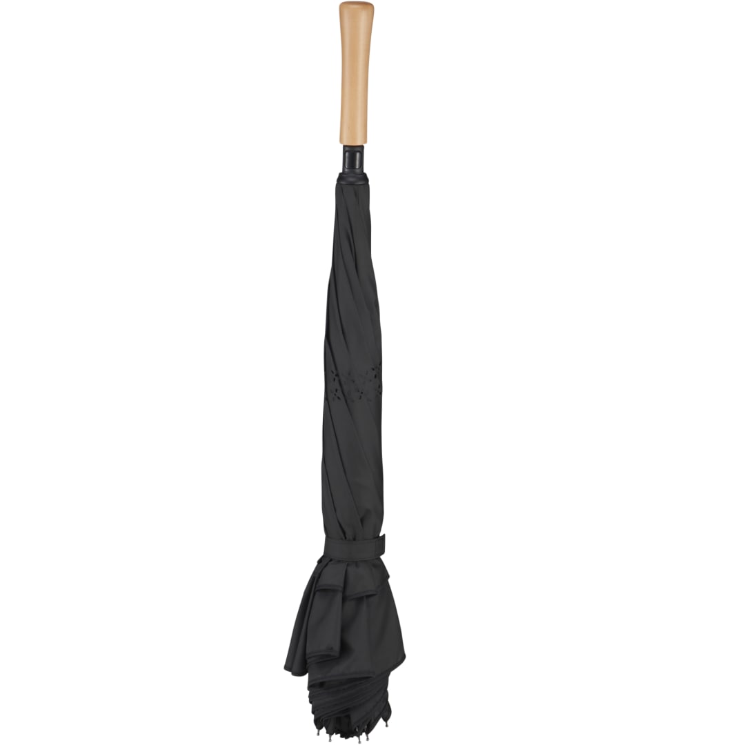 48" Recycled Manual Inversion Umbrella - 5050-03 Black
