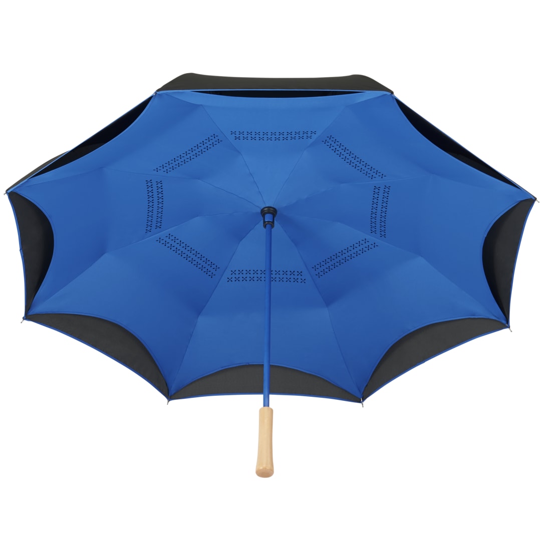 48" Recycled Manual Inversion Umbrella - 5050-03 Blue