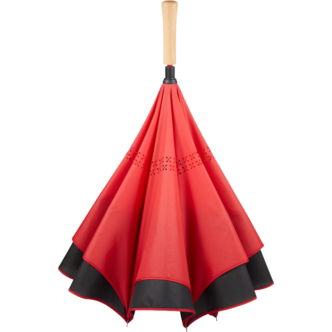 48" Recycled Manual Inversion Umbrella - 5050-03 Red
