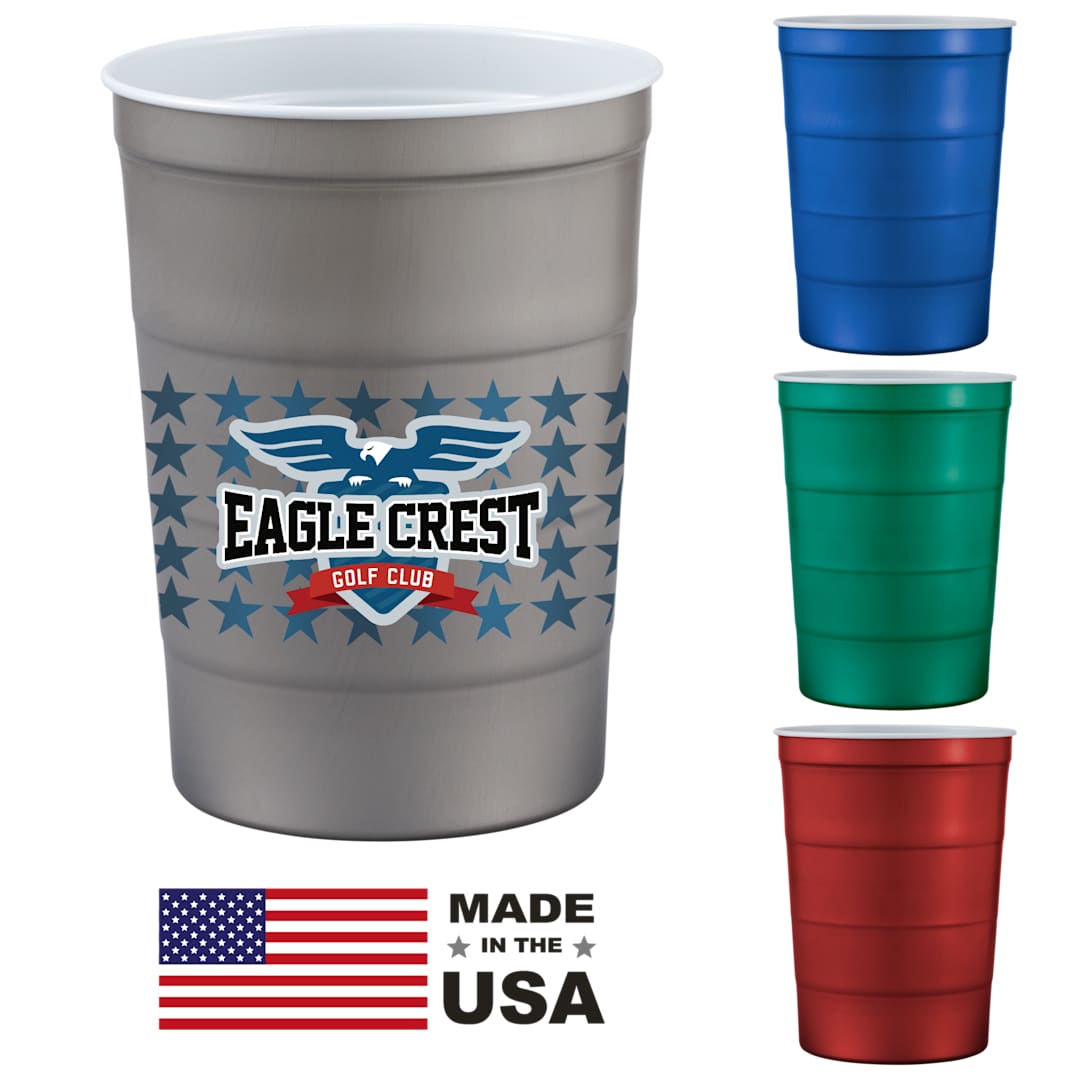 Steel Chill-Cups Recyclable Steel Chill-Cups™ 16oz - SM-6328 Red