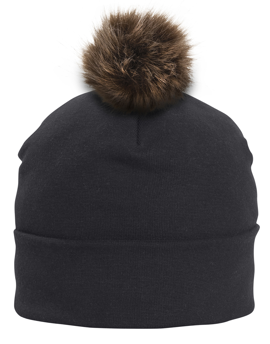 Attraction® 100018U - Unisex pom pom toque BLACK