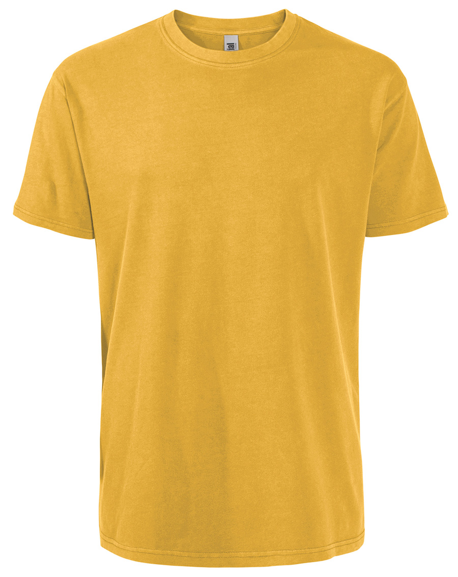 Attraction® 100121U - T-shirt col rond « garment dyed » - unisexe MUSTARD