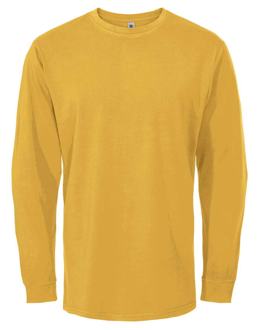 Attraction® 100123U - T-shirt manches longues « garment dyed » - unisexe MUSTARD
