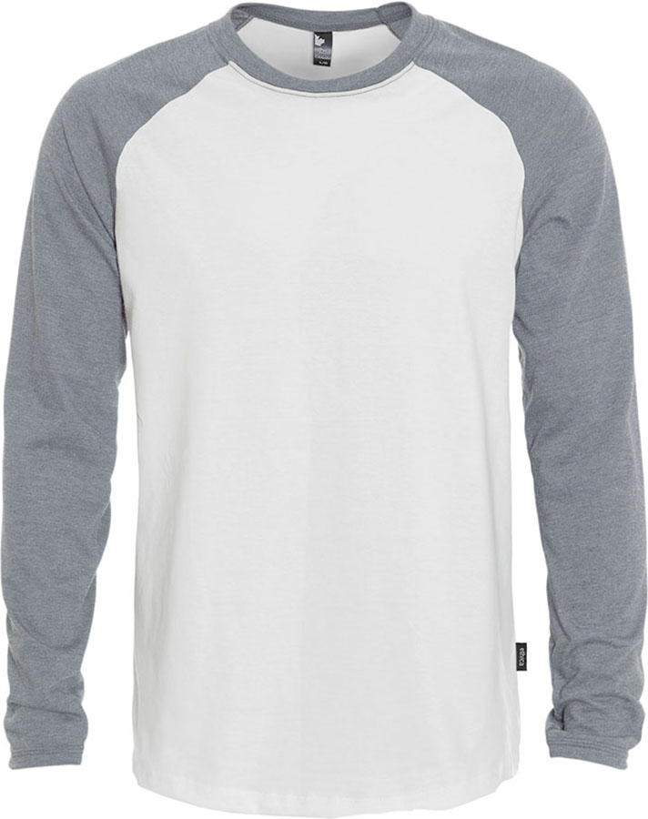 Attraction® 100142U - Unisex raglan long sleeve t-shirt WHITE - HEATHER GREY