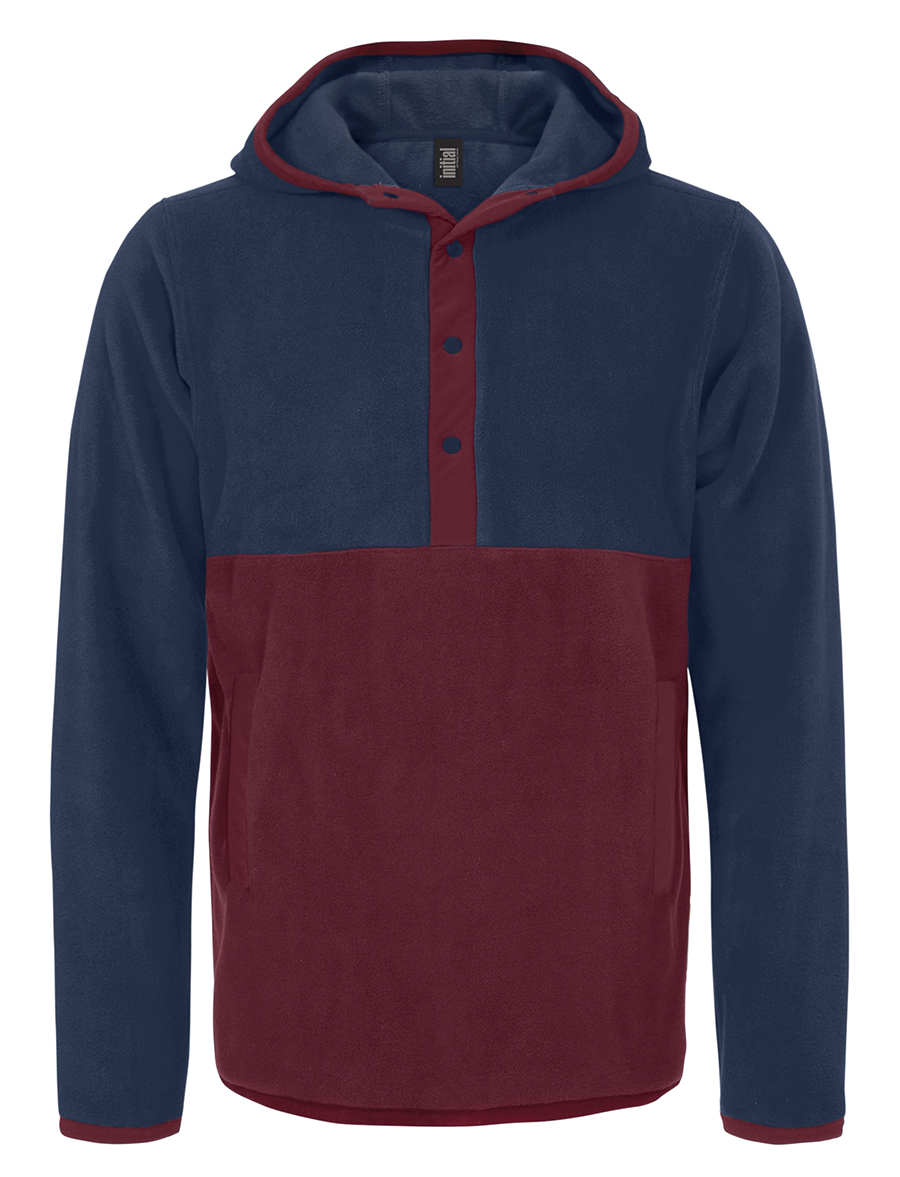 Attraction® 100364U – Chandail à capuchon boutonné 1/4 – unisexe NAVY - BURGUNDY - BURGUNDY