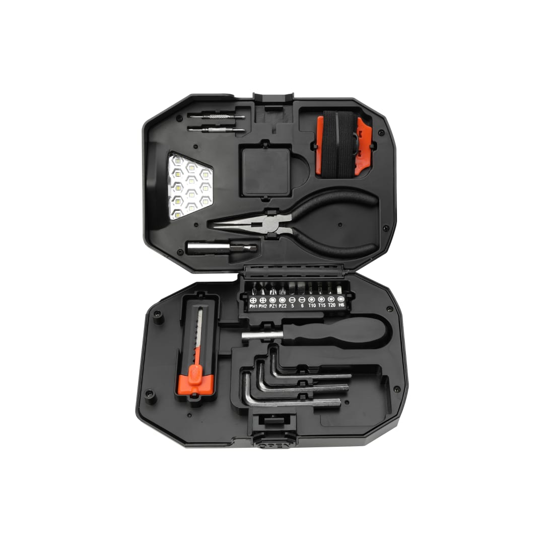 Built2Work Built2Work Flashlight 22 Piece Tool Set - 1431-13 Black