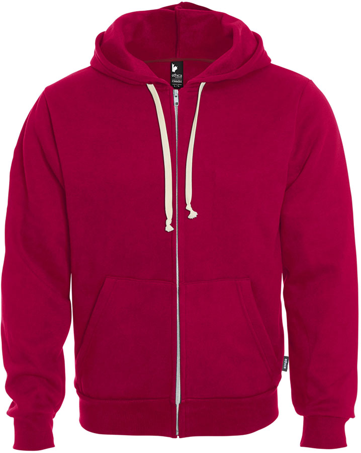 Attraction® 100517U - Unisex hooded full zip sweatshirt RED