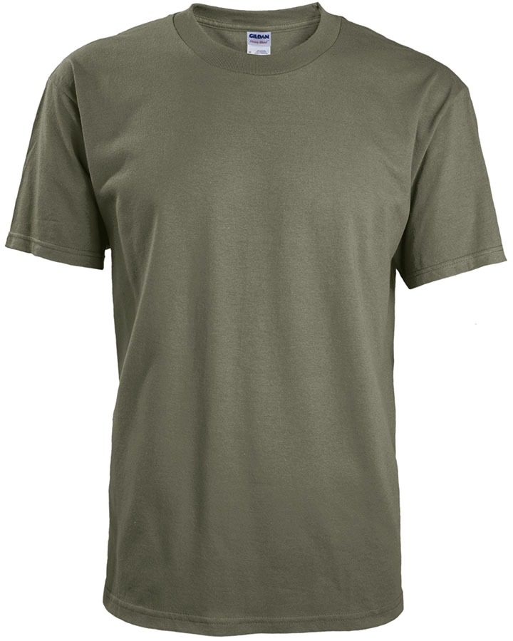 Attraction® 100A13U – T-shirt col rond promo unisexe HEATHER MILITARY GREEN