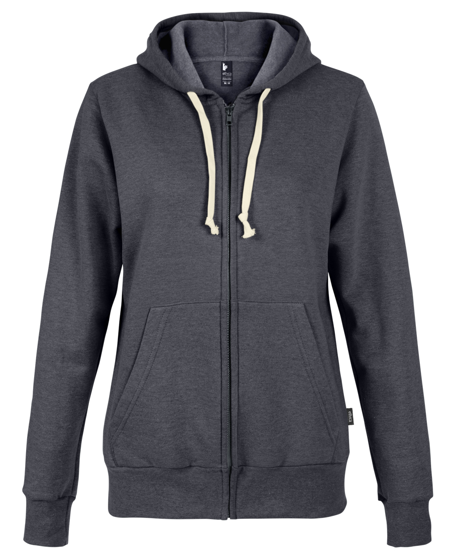 Attraction® 100L43W - Women's hooded full zip sweatshirt HEATHER BLACK