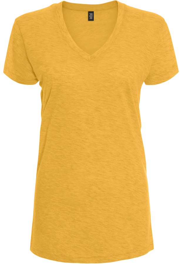 Attraction® 100L77W - Women's V-neck t-shirtt HEATHER MUSTARD