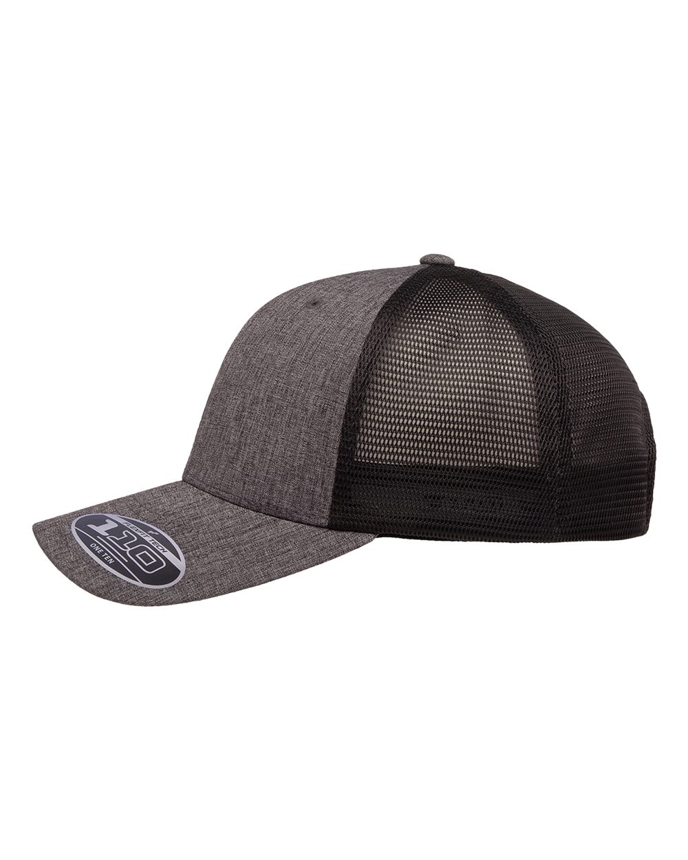 Flexfit 110® Mesh-Back Cap - 110M Melange Charcoal- Black