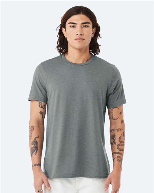 BELLA + CANVAS CVC Jersey Tee - 3001CVC Heather Blue Storm