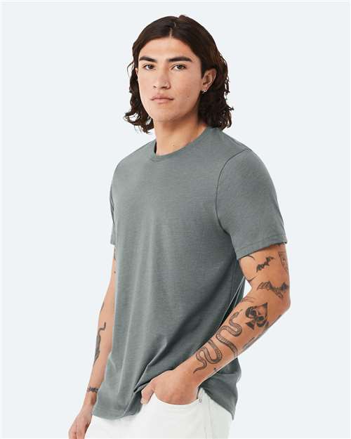BELLA + CANVAS CVC Jersey Tee - 3001CVC Heather Blue Storm