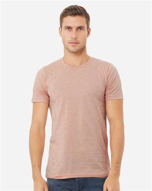 BELLA + CANVAS CVC Jersey Tee - 3001CVC Heather Prism Peach