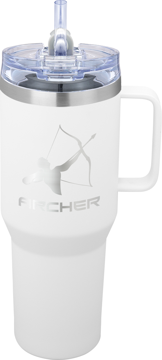 Urban Peak 40 oz Urban Peak® Apex Ridge Vacuum Travel Mug - SL174PR white