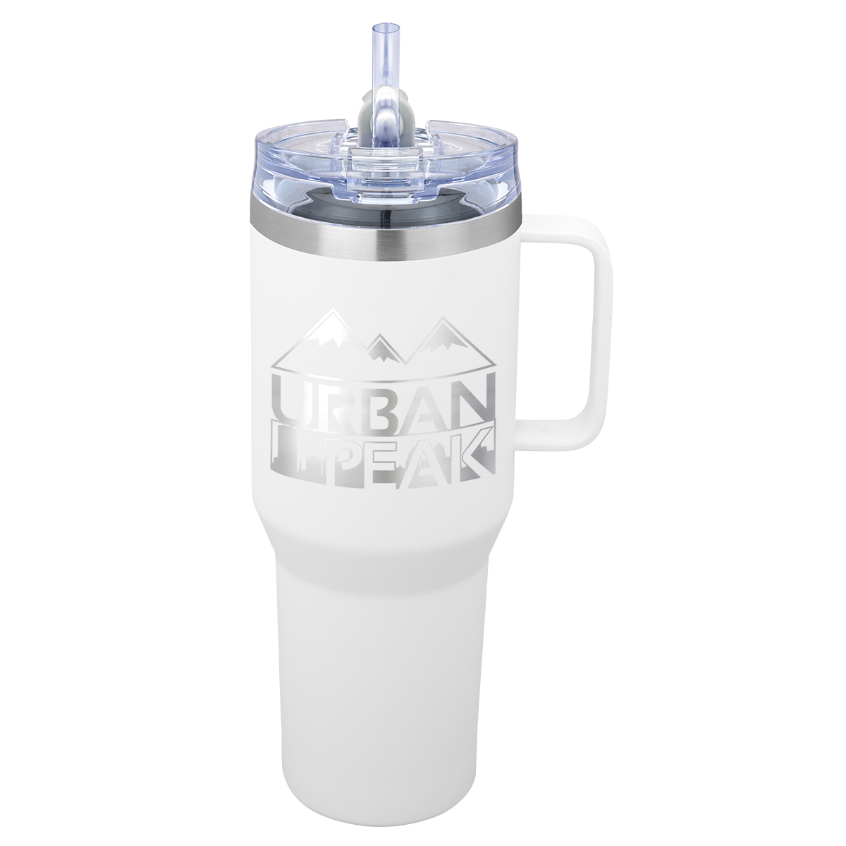 Urban Peak 40 oz Urban Peak® Apex Ridge Vacuum Travel Mug - SL174PR white