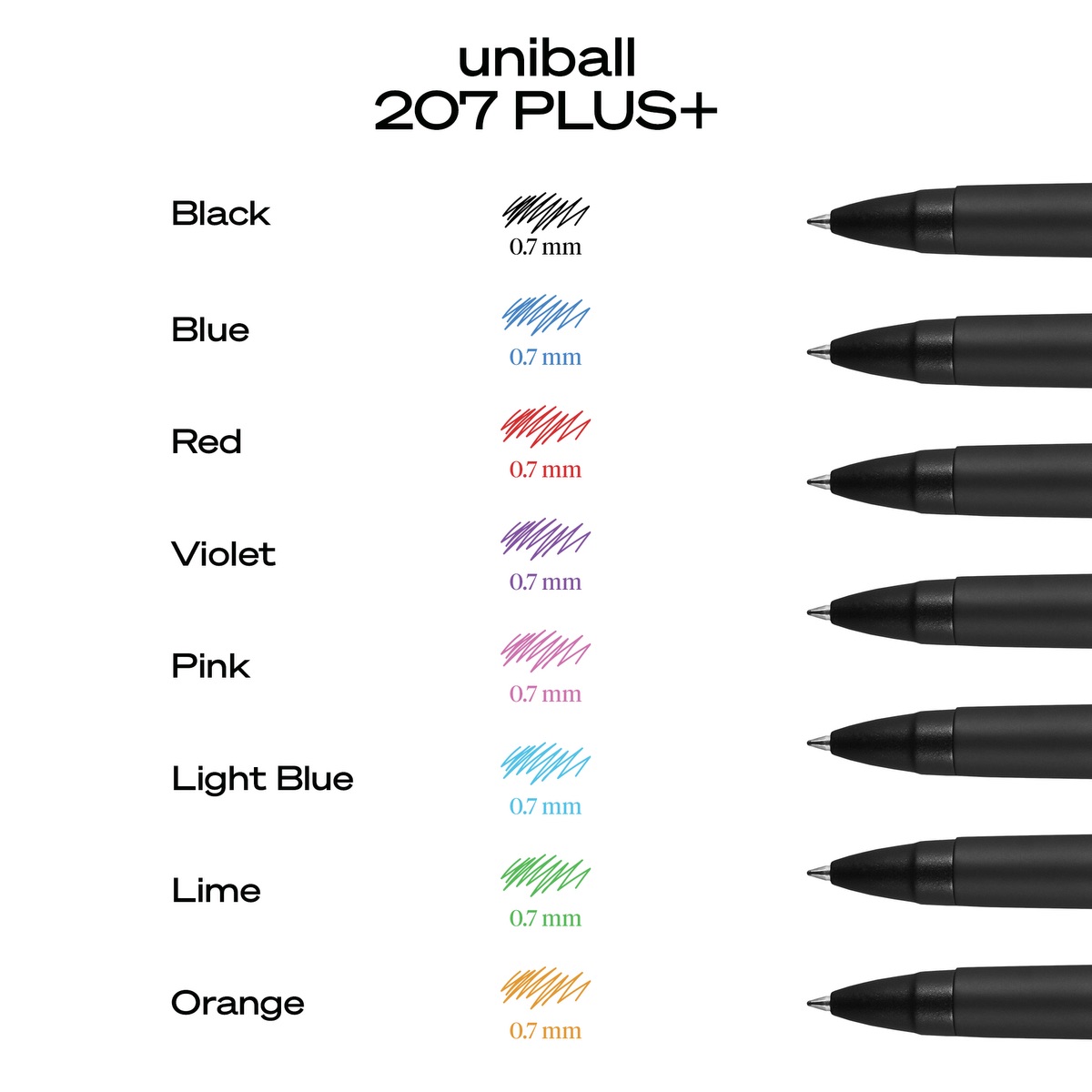 uni-ball Stylo gel uni-ball® 207 PLUS+ - UB27 Black