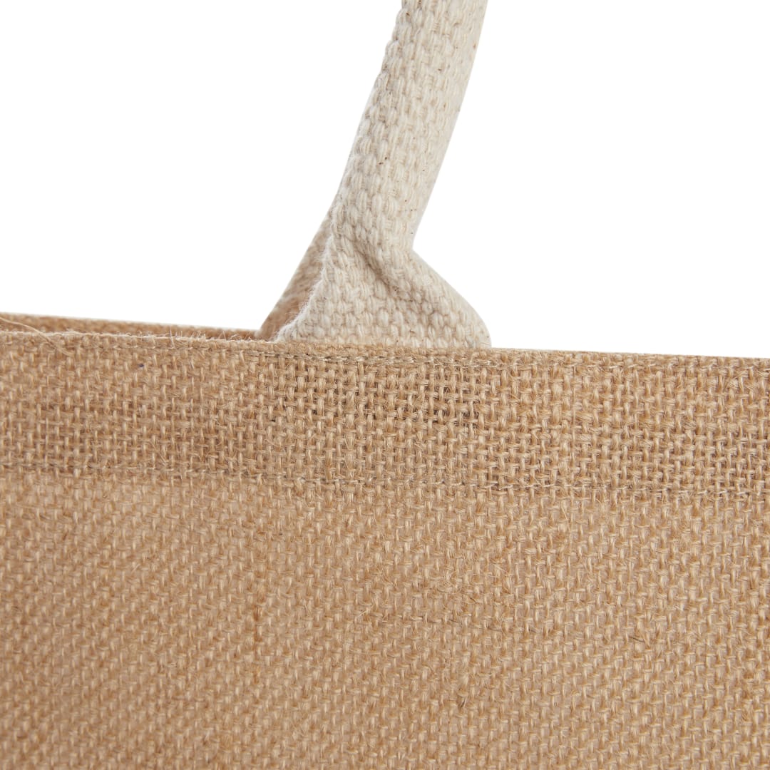 Jute Shopper Tote with Recycled Cotton Pocket - 7900-88 Natural