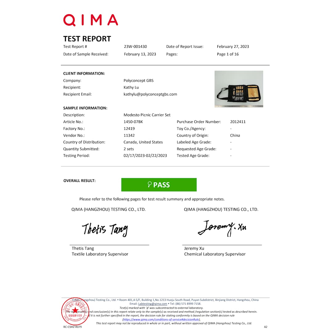 Modesto Picnic Carrier Set - 1450-07 Black