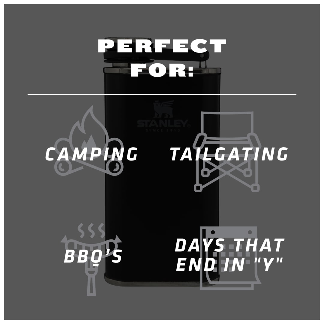 Stanley Stanley Easy Fill Wide Mouth Flask 8oz - 1603-05 Black