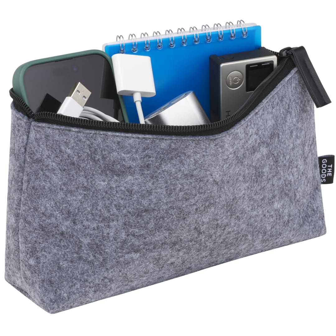 The Goods THE GOODS™ Recycled Felt Zippered Pouch - SM-5939 Gray