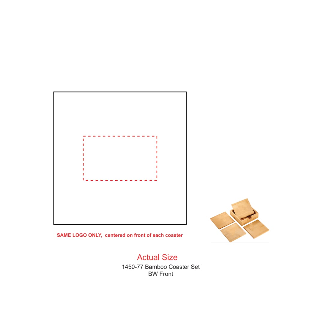 Bamboo Coaster Set - 1450-77 Natural