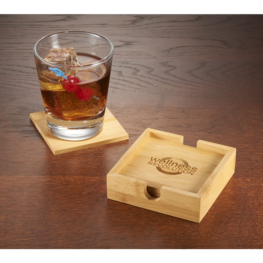  Bamboo Coaster Set - 1450-77