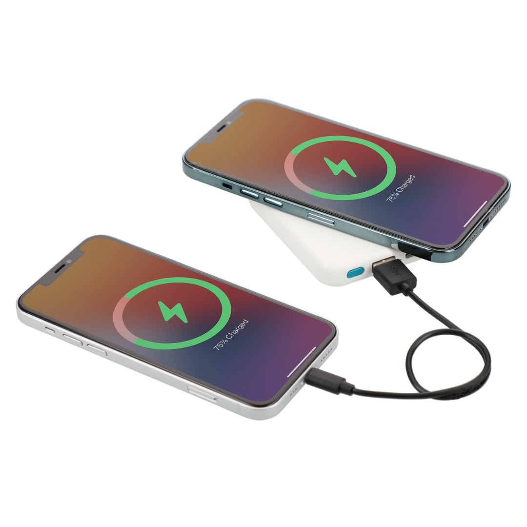 Recycled ABS 3000 mAh Wireless Power Bank - SM-2832 White