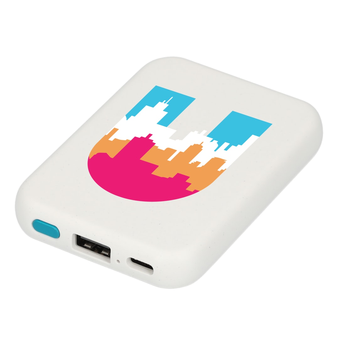 Recycled ABS 3000 mAh Wireless Power Bank - SM-2832 White