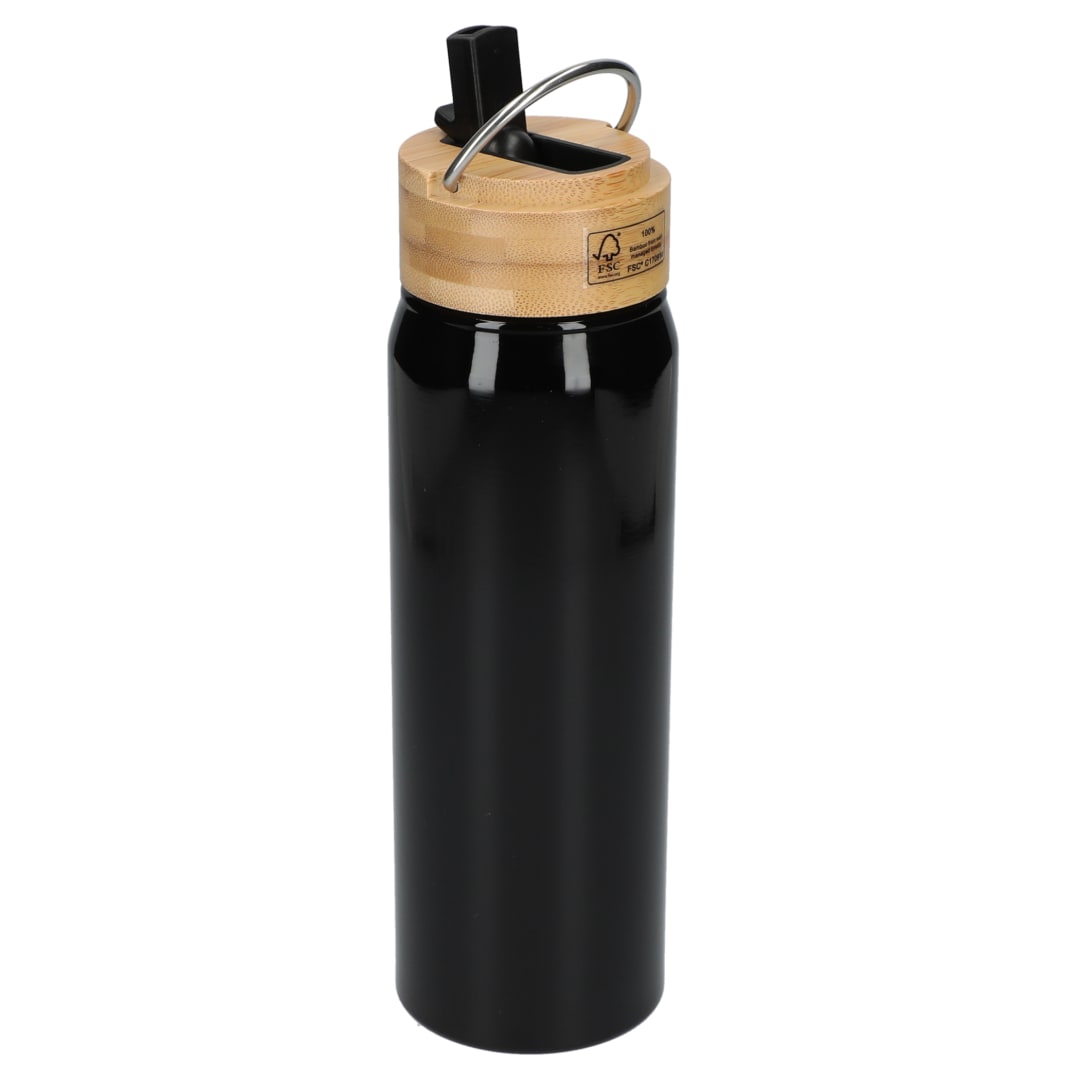Billy 26oz ECO Aluminum Bottle w/ FSC&#174; Bamboo Lid - SM-6949 Black