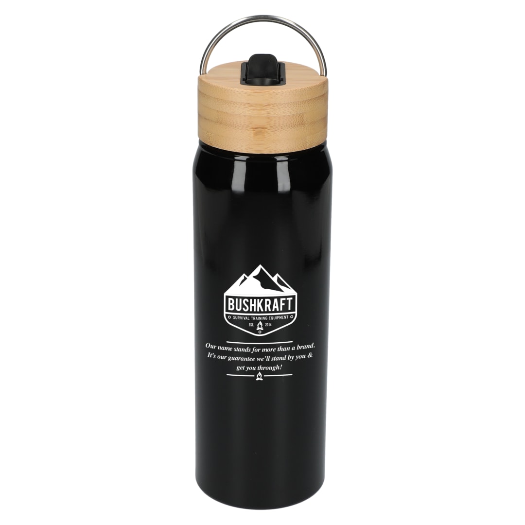 Billy 26oz ECO Aluminum Bottle w/ FSC&#174; Bamboo Lid - SM-6949 Black