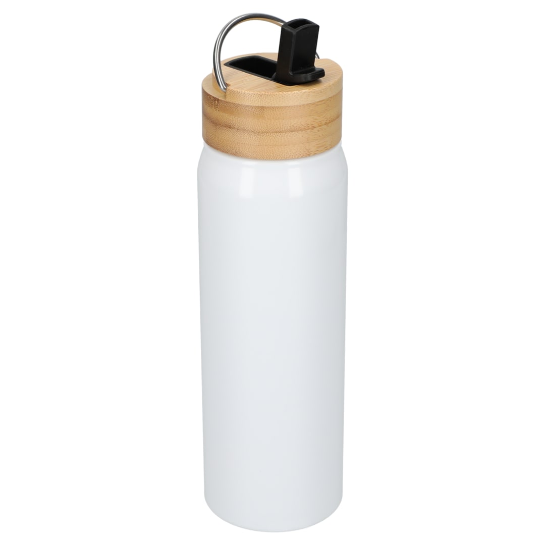 Billy 26oz ECO Aluminum Bottle w/ FSC&#174; Bamboo Lid - SM-6949 White
