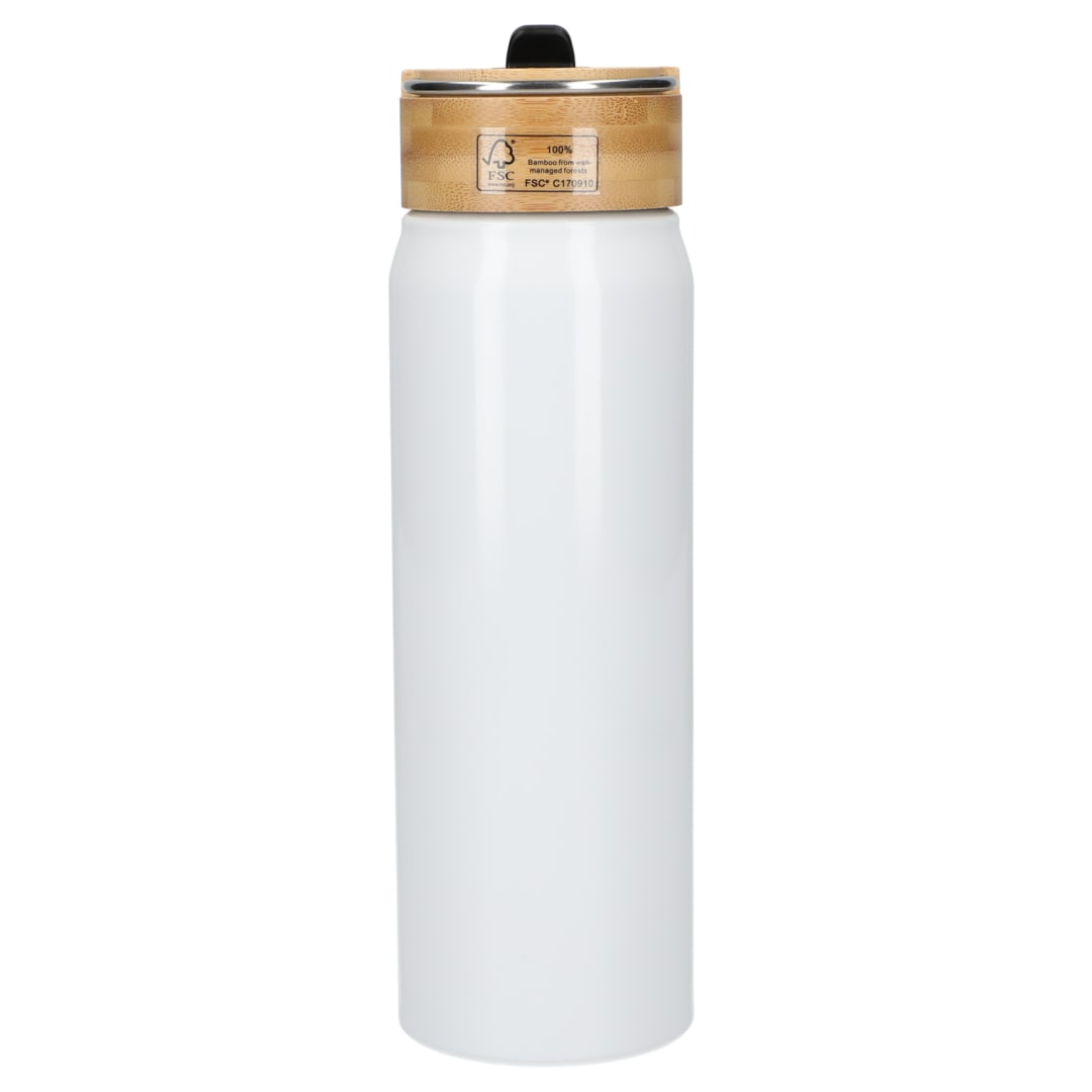 Billy 26oz ECO Aluminum Bottle w/ FSC&#174; Bamboo Lid - SM-6949 White
