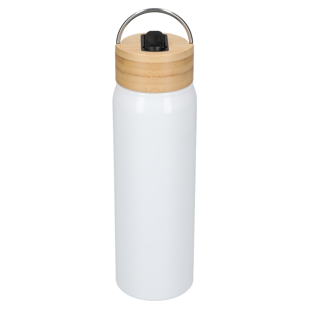 Billy 26oz ECO Aluminum Bottle w/ FSC&#174; Bamboo Lid - SM-6949 White