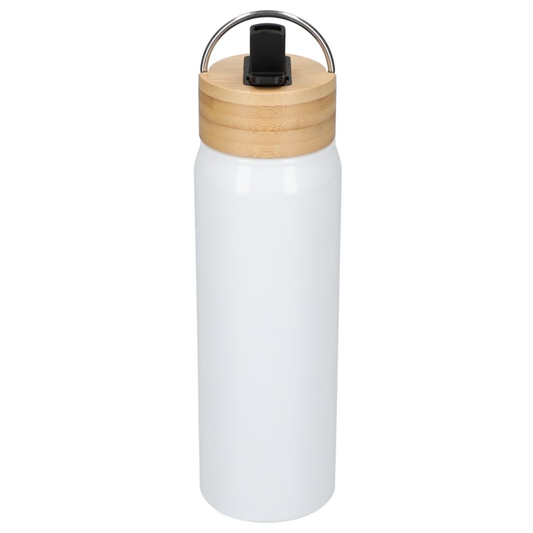 Billy 26oz ECO Aluminum Bottle w/ FSC&#174; Bamboo Lid - SM-6949 White