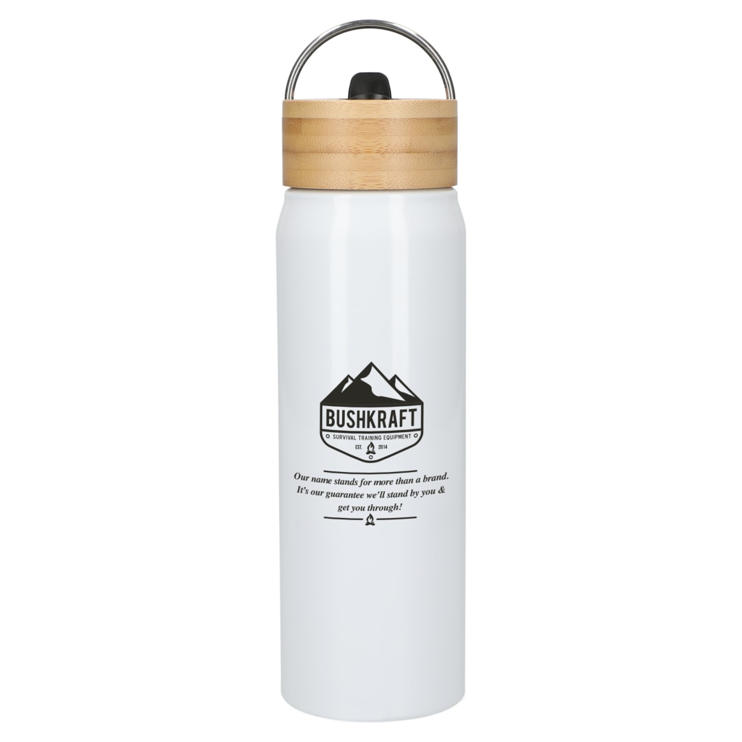 Billy 26oz ECO Aluminum Bottle w/ FSC&#174; Bamboo Lid - SM-6949 White