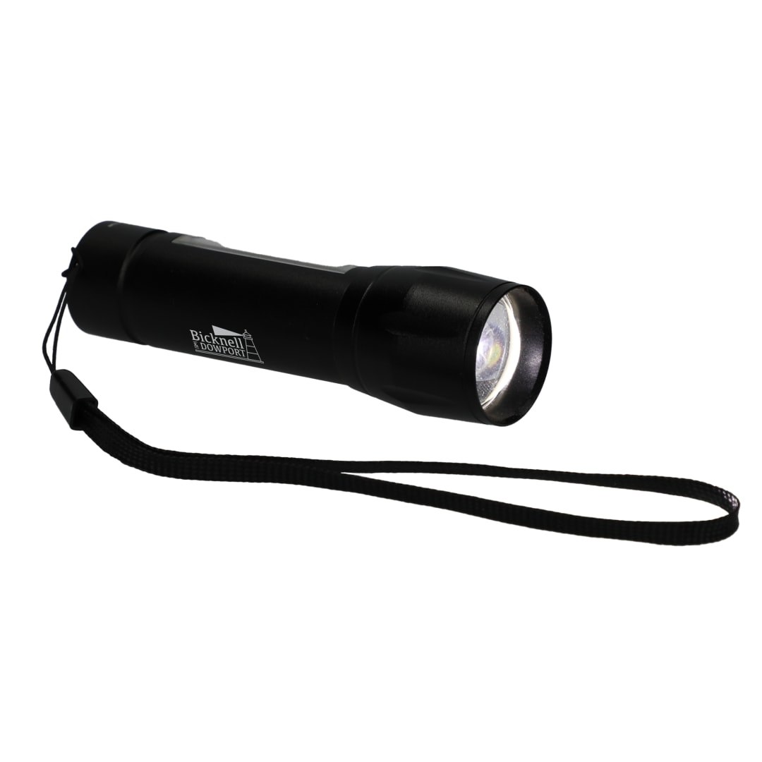 Mini Eco Rechargeable 50 Lumen Flashlight - SM-9527 Black