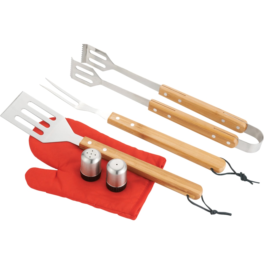  BBQ Now Apron and 7 piece BBQ Set - 1450-89
