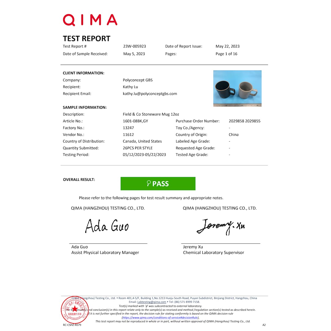 Field & Co. Field &amp; Co Stoneware Mug 11oz - 1601-08 Black