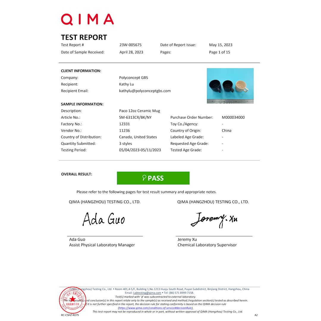 Paco 12oz Ceramic Mug - SM-6313 Black