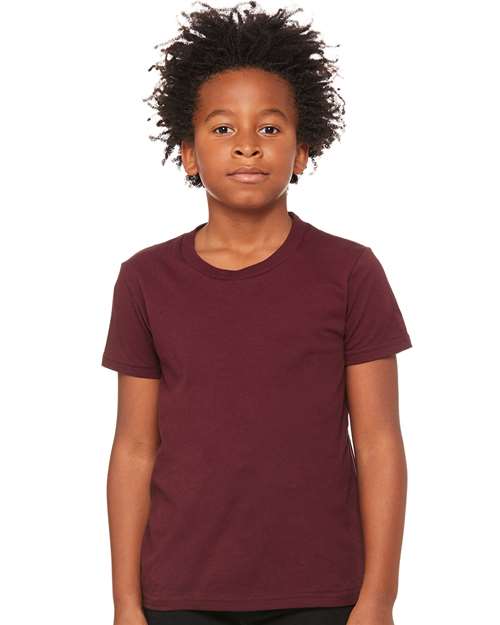 BELLA + CANVAS Youth Jersey Tee - 3001Y Maroon