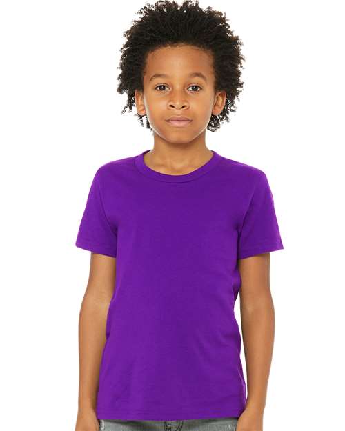 BELLA + CANVAS Youth Jersey Tee - 3001Y Team Purple