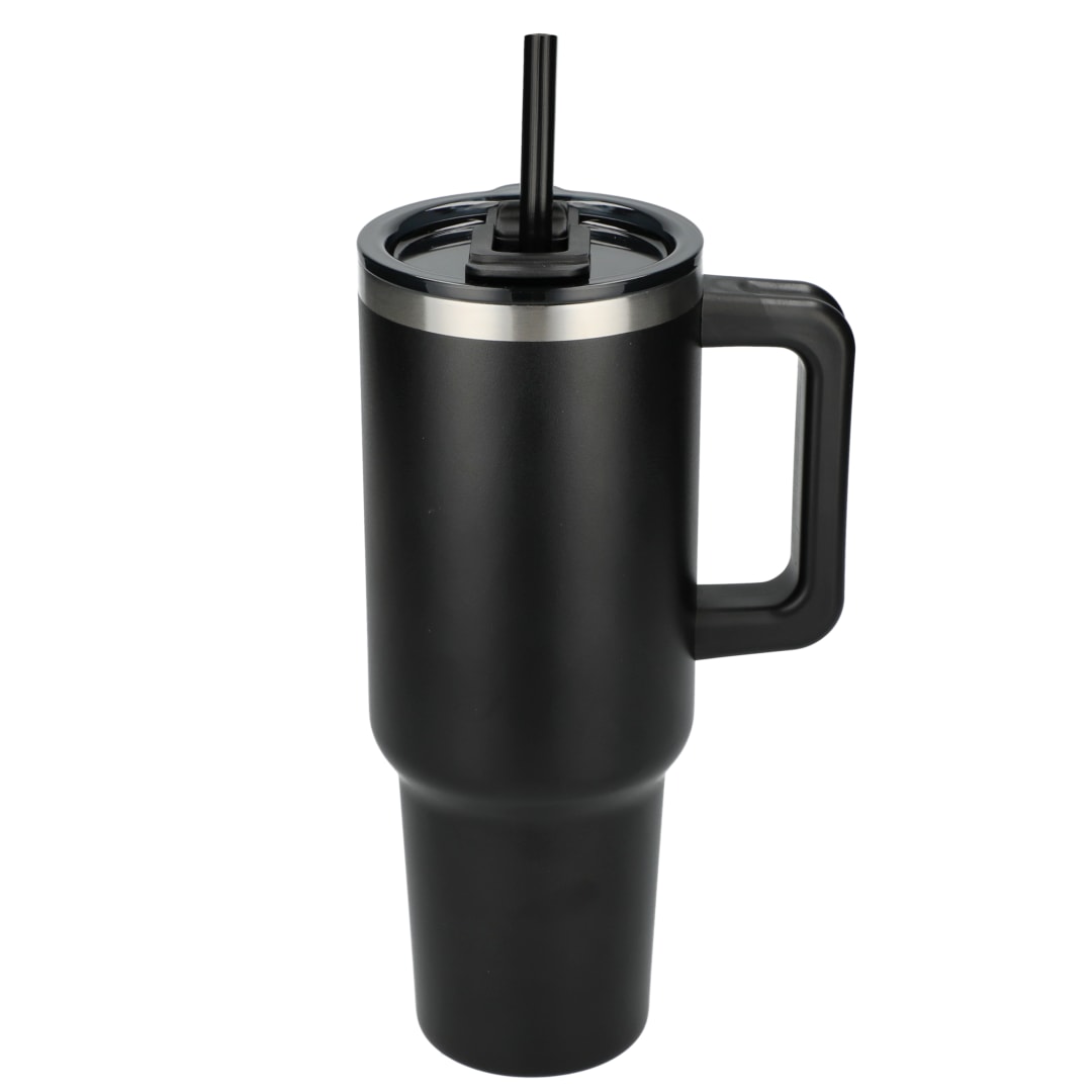 Pinnacle Recycled Travel Tumbler with Straw 40oz - 1603-15 Black