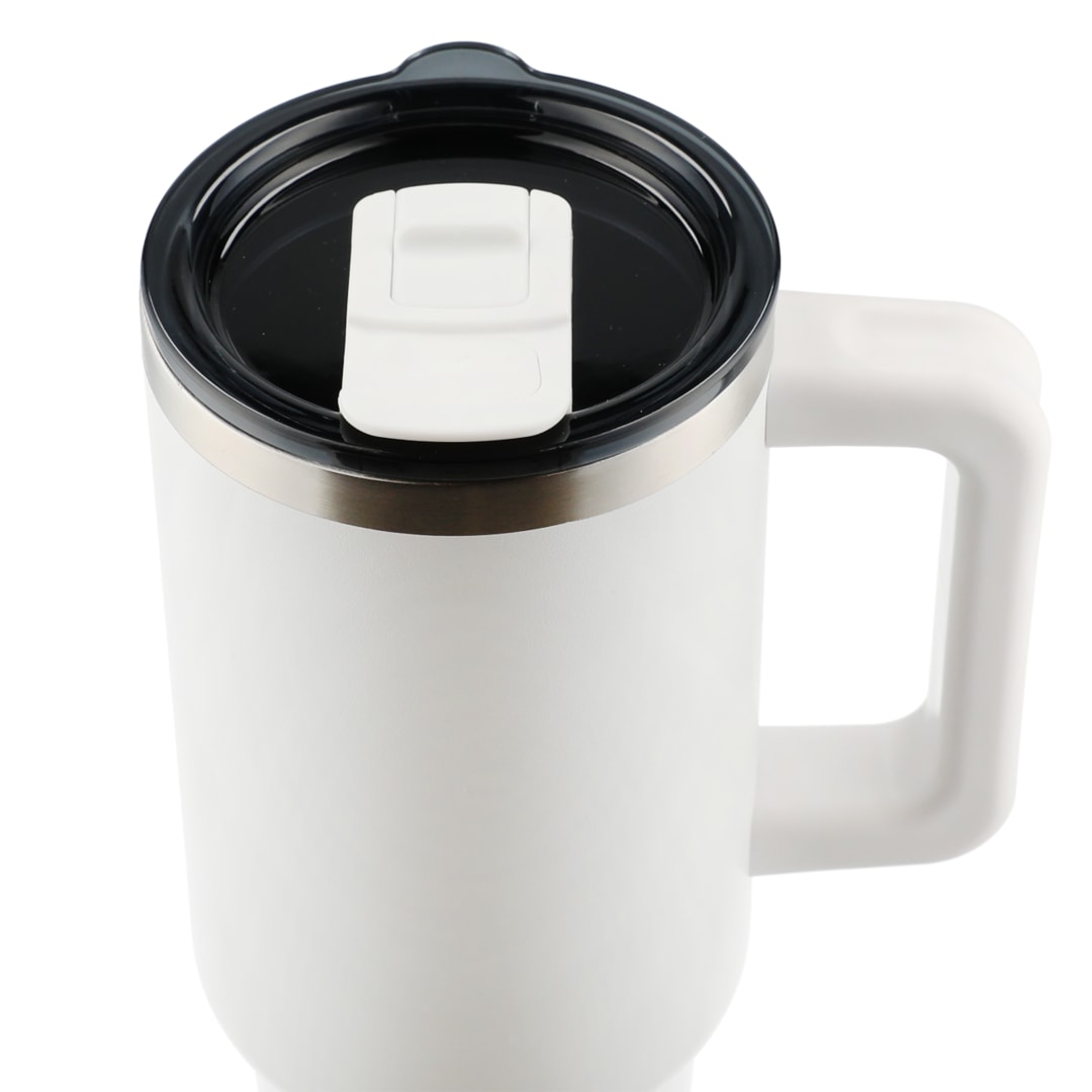 Pinnacle Recycled Travel Tumbler with Straw 40oz - 1603-15 White