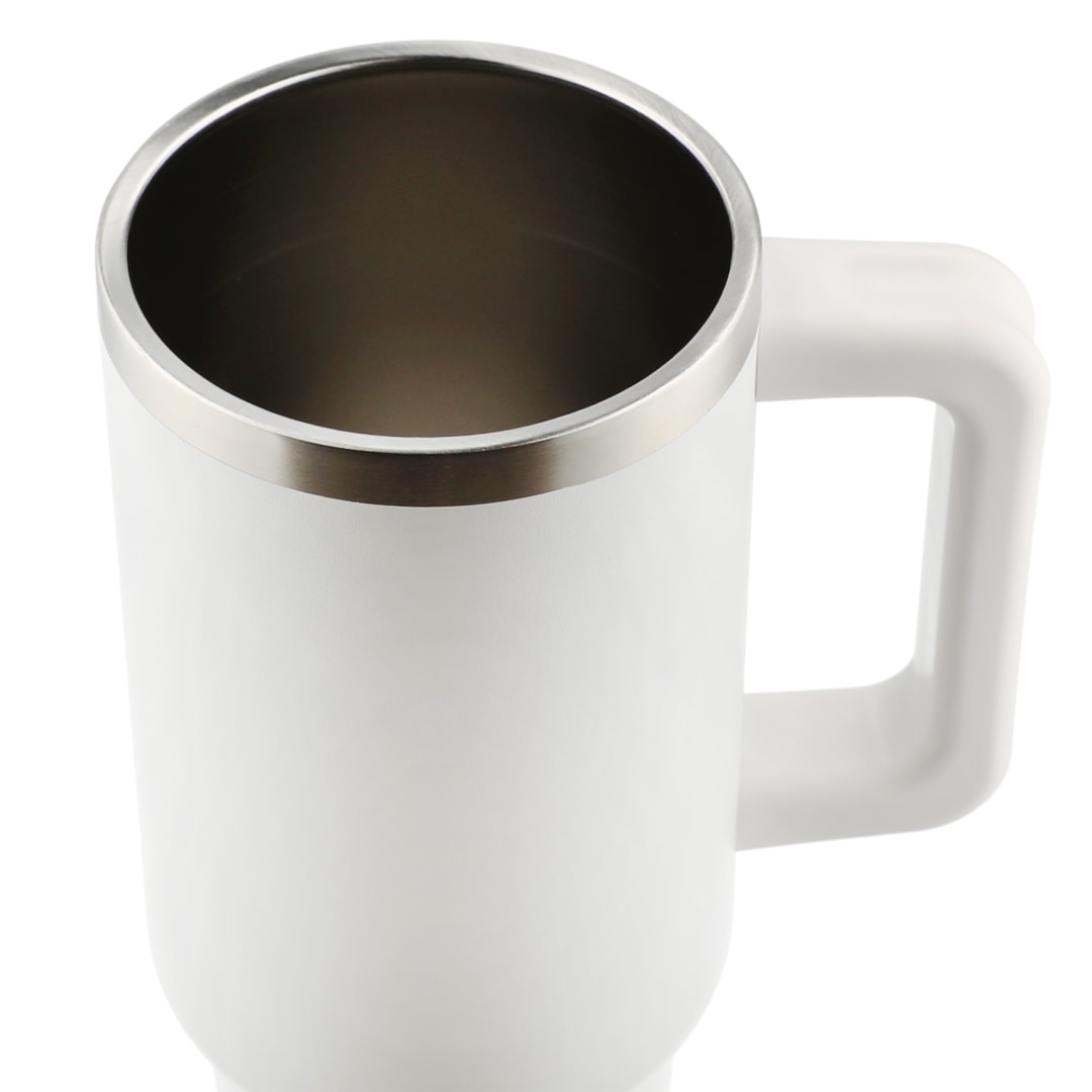 Pinnacle Recycled Travel Tumbler with Straw 40oz - 1603-15 White