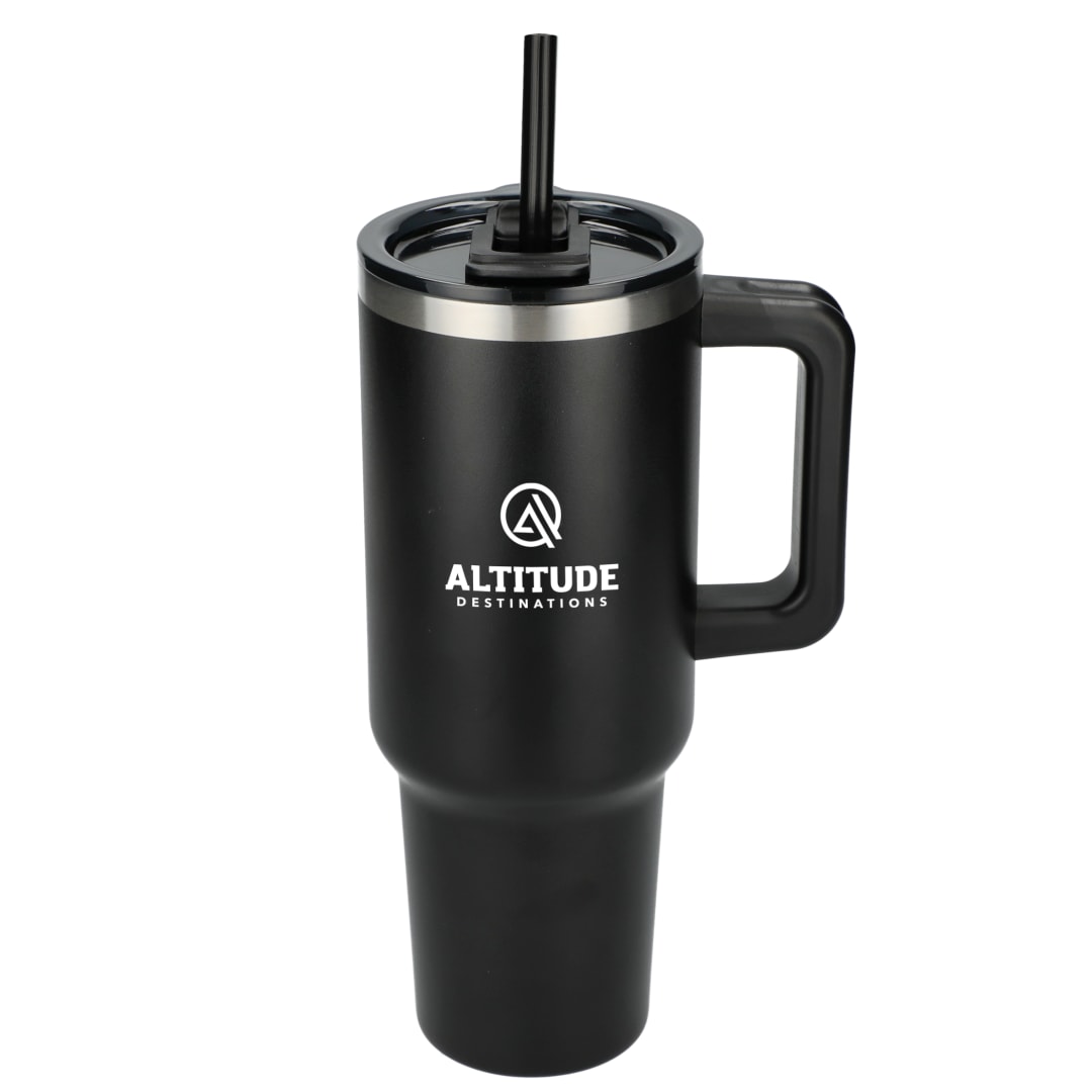 Pinnacle Recycled Travel Tumbler with Straw 40oz - 1603-15 Black