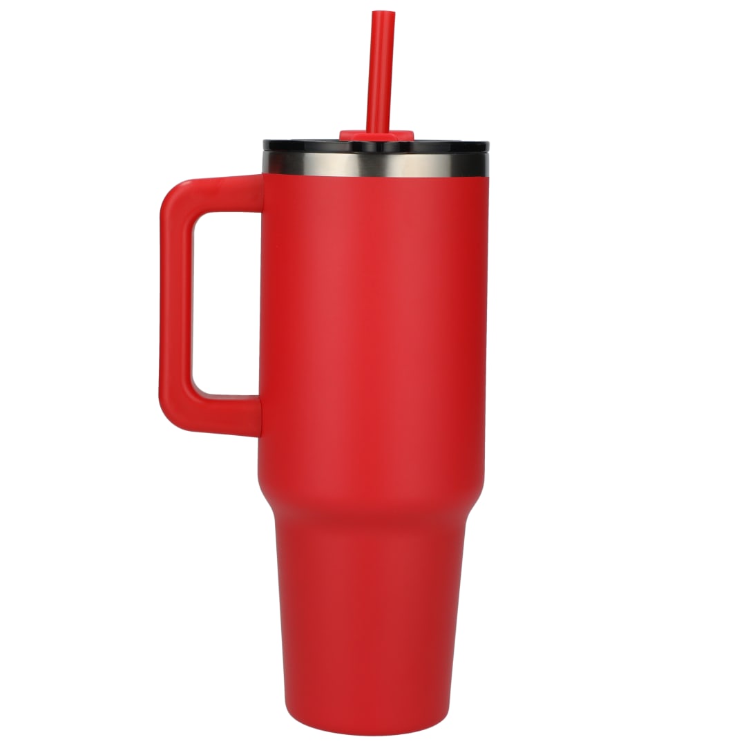 Pinnacle Recycled Travel Tumbler with Straw 40oz - 1603-15 Red